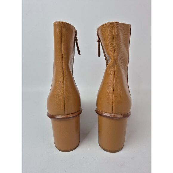 Tory Burch Women's Brown Brooke Stamped Heel Leather Bootie Size 9.5 - Picture 5 of 7